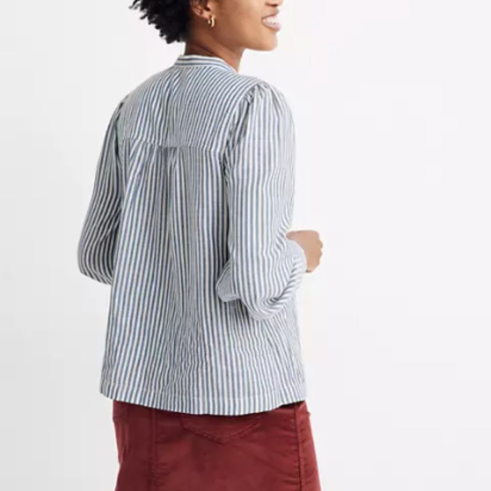 Madewell Puff-Sleeve Button Down Stripe - Picture 3 of 12